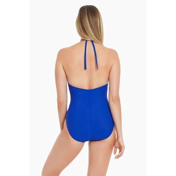 NEW Magicsuit Angelina halter One Piece Swimsuit Sz 14 Cobalt Blue - Picture 3 of 12